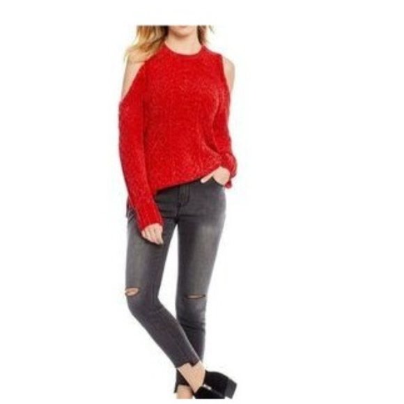 Cold Shoulder Loose Knit Pullover Xl 
